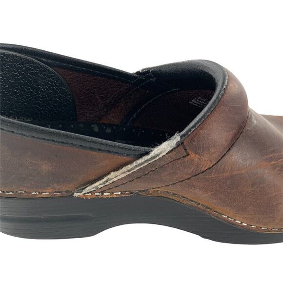 Dansko Brown Leather Womens Clogs Mules Staples Professional Shoes 38 (US 7.5-8) - Picture 8 of 11
